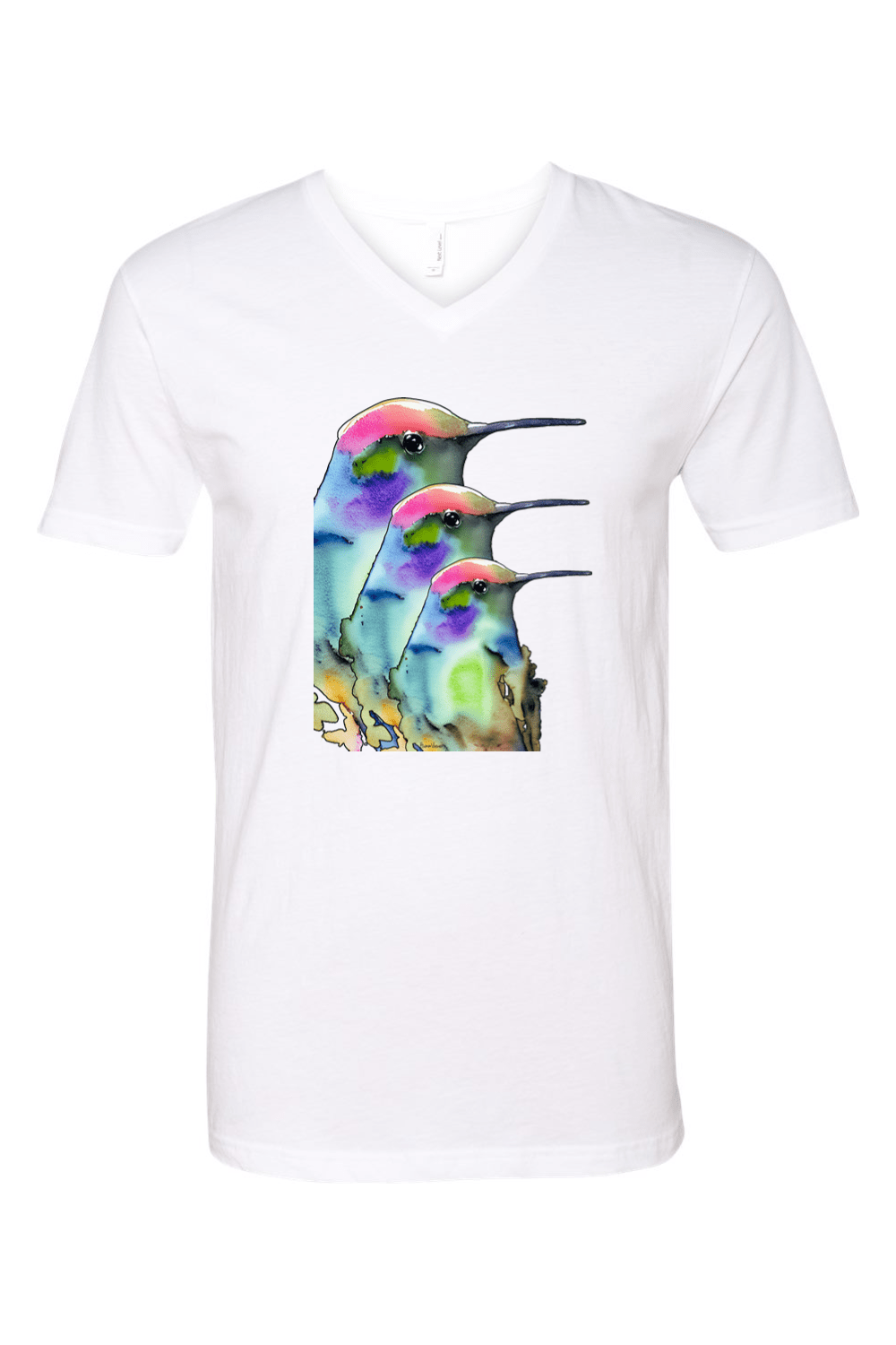 Birds of a Feather V neck Tee - HummViewer