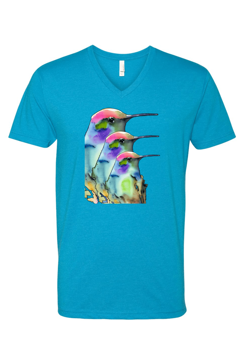 Birds of a Feather V neck Tee - HummViewer