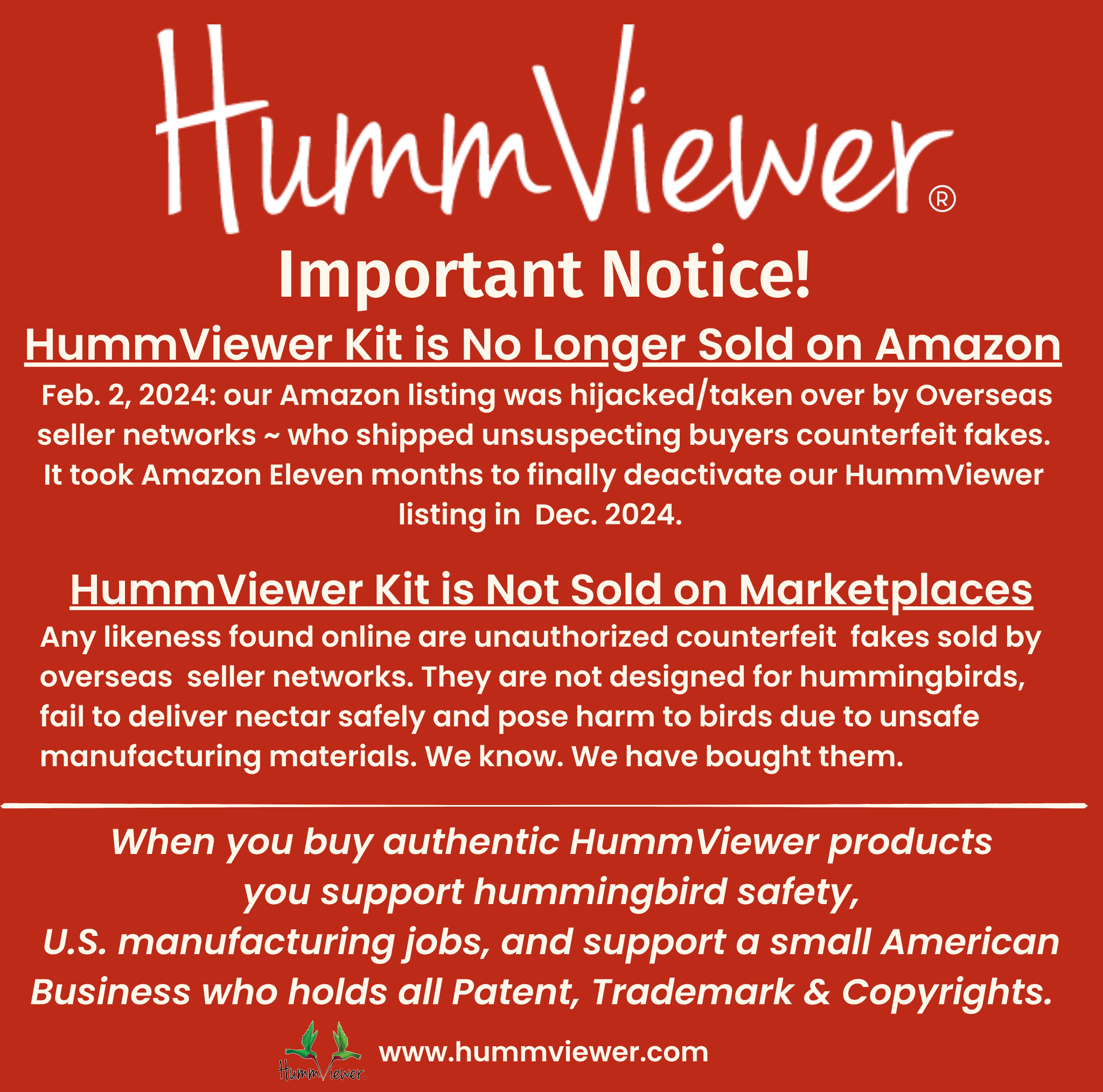 Amazon  notice. we no longer sell HummViewer on amazon or any marketplace